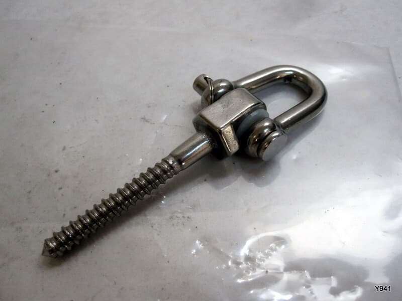 Heavy Duty Swing Hangers - Set of 2 Stainless Steel Screw Brackets  D ring 5