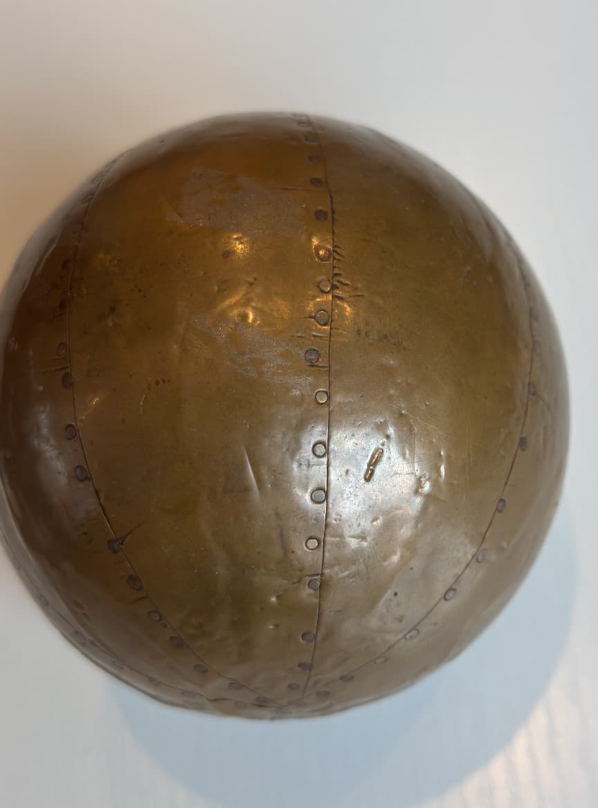 Copper Sphere Ball 8” Diameter Hand Hammered Folk Art 2