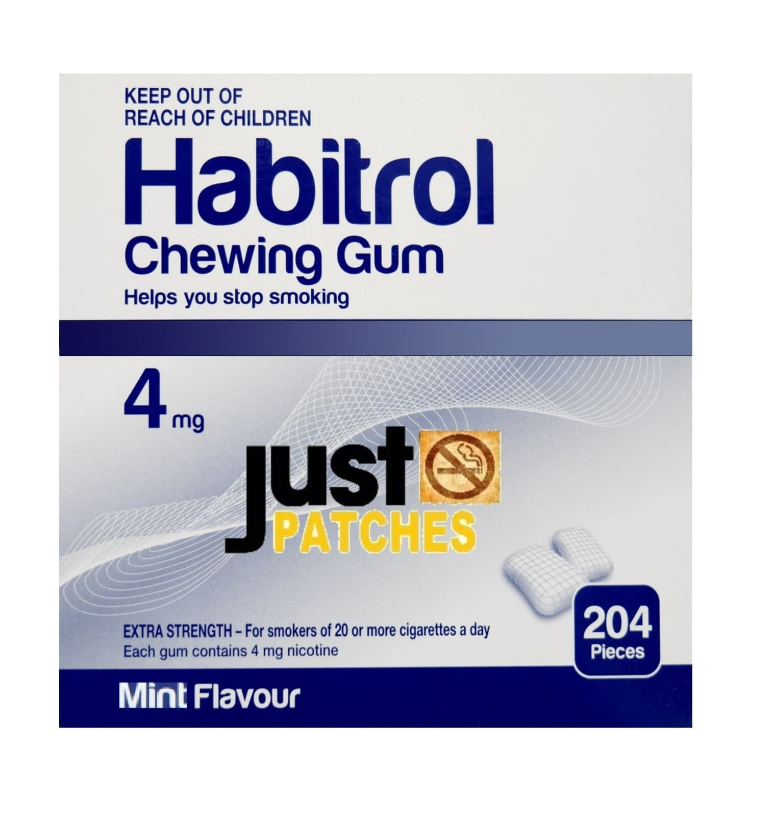 Habitrol Nicotine Gum 4mg MINT Flavor (816 Pieces, 4 Bulk Boxes) NEW 07/2027