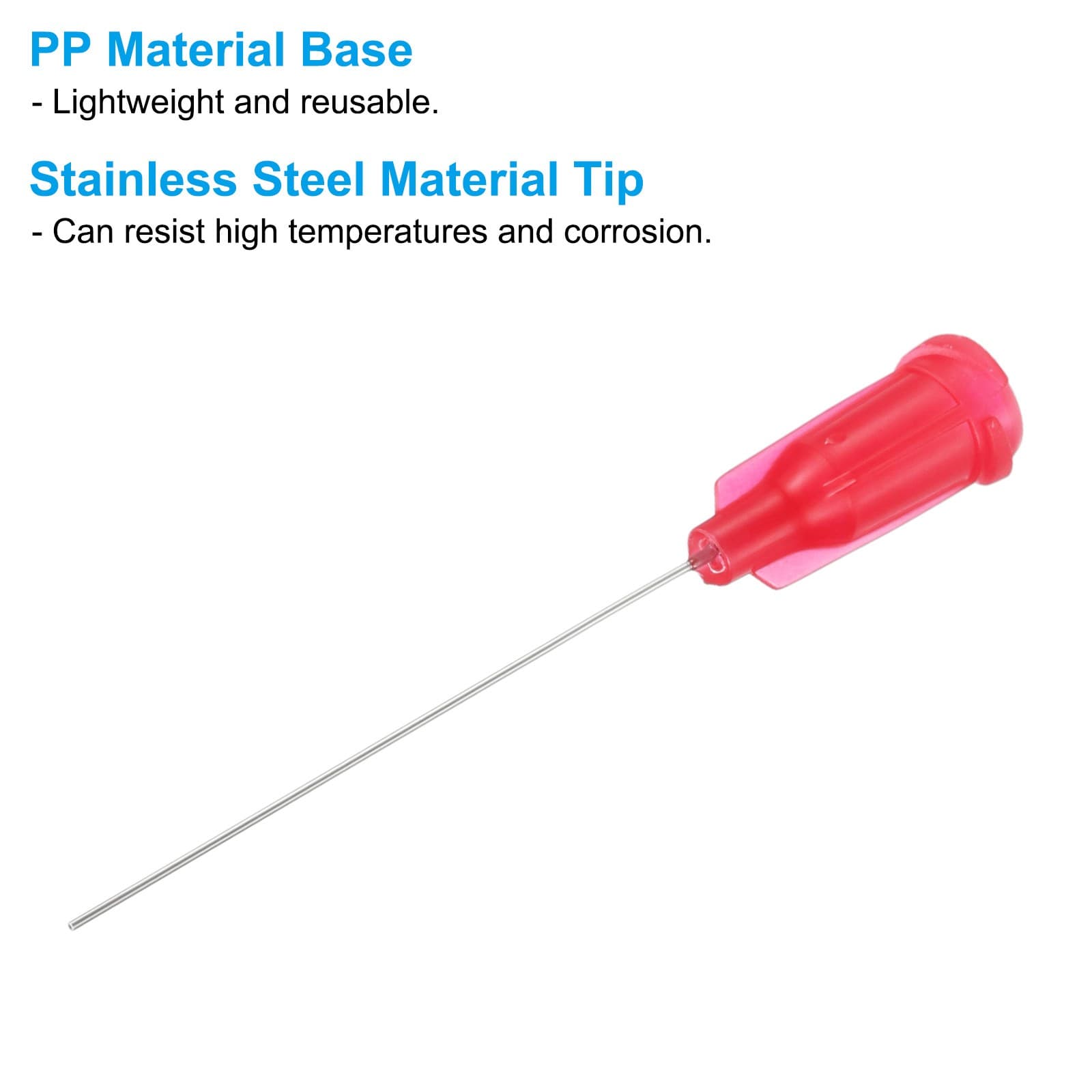 50Pcs 25Gax1.5" Dispensing Needle Tip Stainless Steel and Plastic Rose Red 3