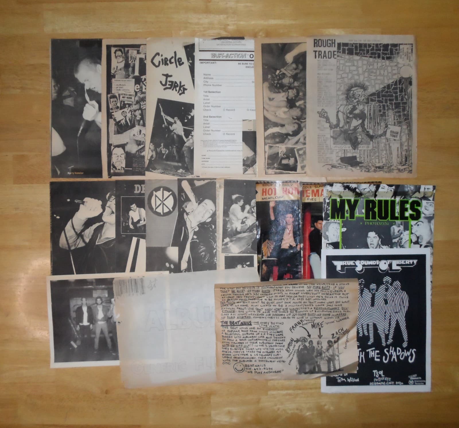 Vintage Punk Rock Magazine Clippings Pictures Drawings Lot 1970s 1980s 70s 80s 5