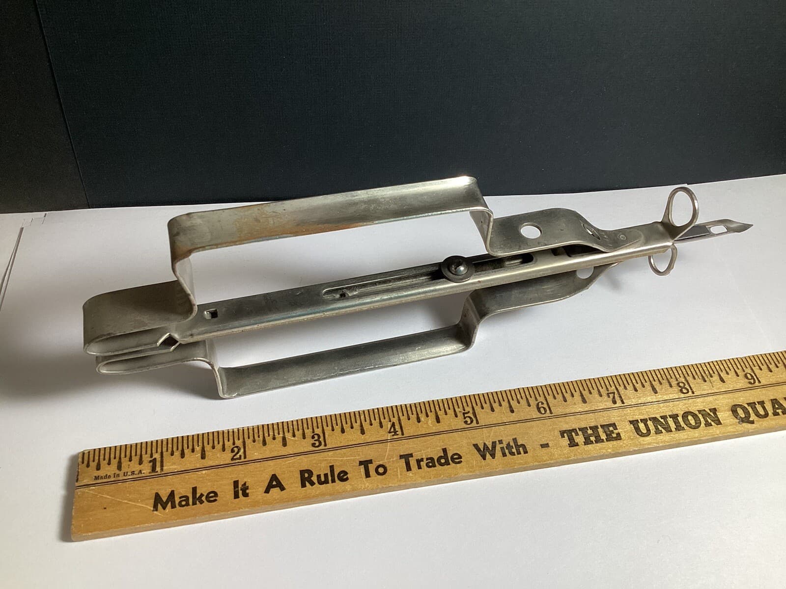 VINTAGE ALL METAL RUG HOOKING PUNCH TOOL  4