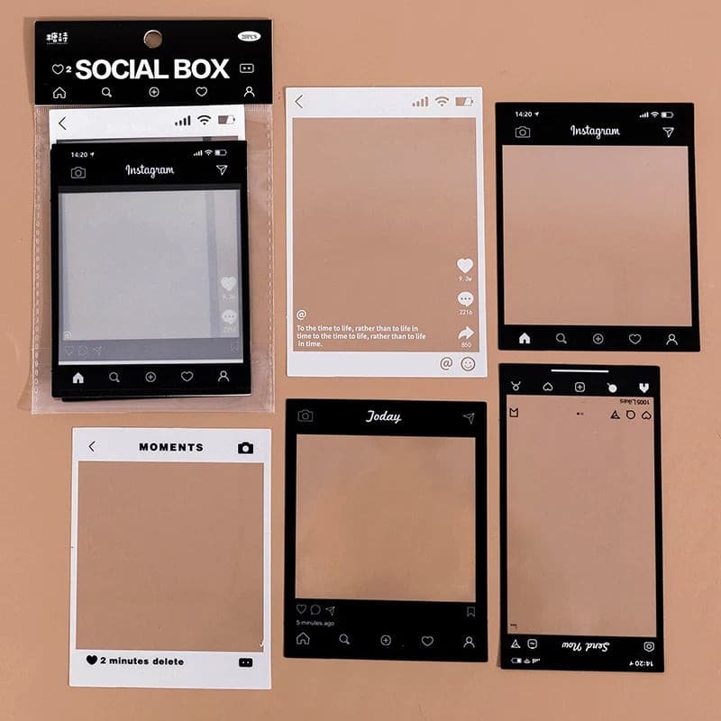 Transparent Photo Frame Stickers 15pcs - Scrapbook Journal DIY