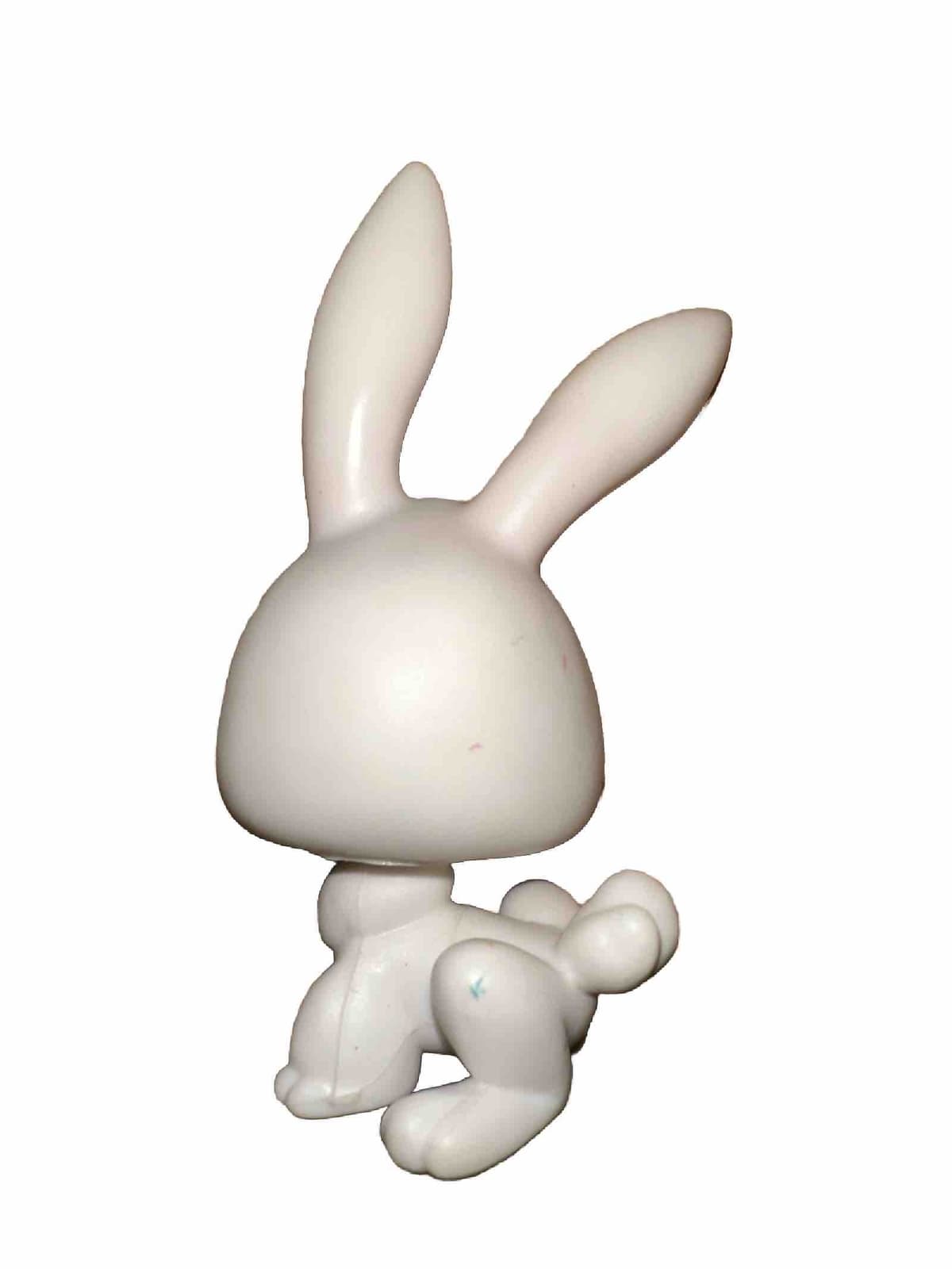  LITTLEST PET SHOP WHITE EASTER BUNNY RABBIT LONG EAR BLUE EYE FIGURINE TOY  2