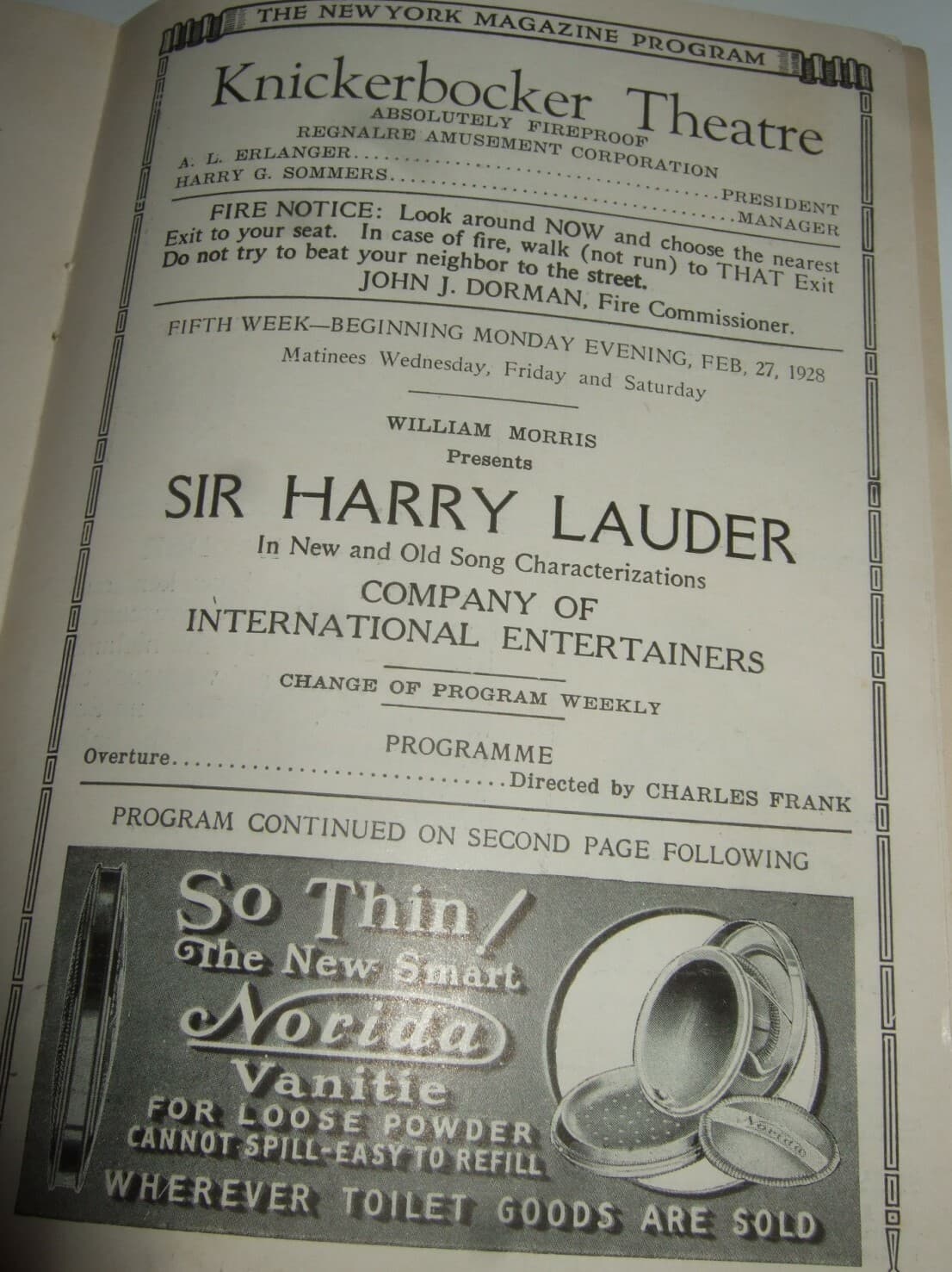 Broadway Knickerbocker Theatre Playbill Great Ads 1928   3
