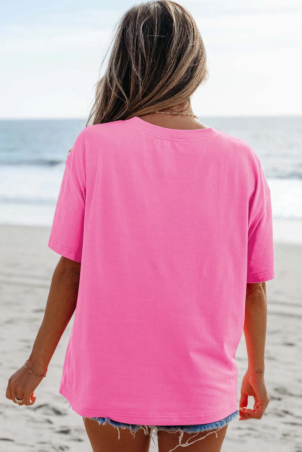 Bright Pink MAMA Letter Graphic Neon T Shirt 2