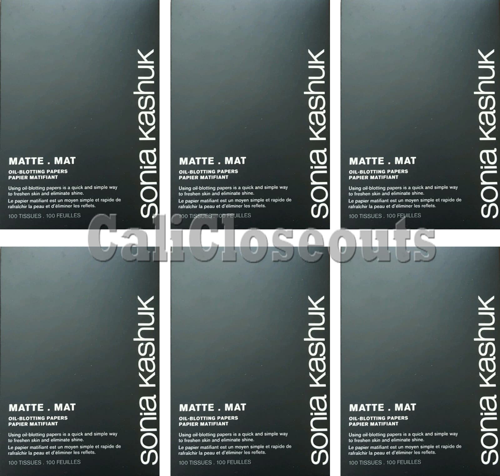6 Sonia Kashuk  BLOTTERS MATT BLOTTING PAPER OIL CONTROL TISSUE 100 SHEETS Each