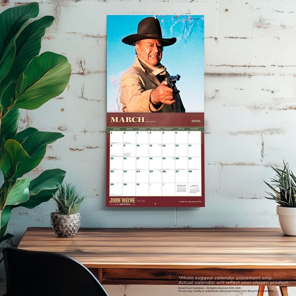 John Wayne in the Movies OFFICIAL | 2026 12x24" Wall Calendar | Plastic-Free 5