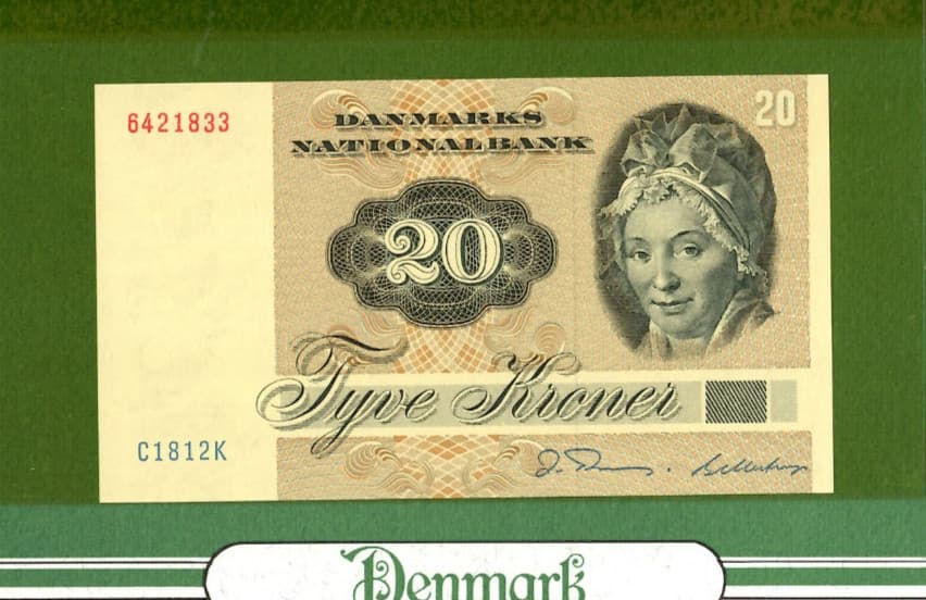 World Banknotes Denmark 20 kroner P-49b.1 1981 UNC C1812K 6421833 2