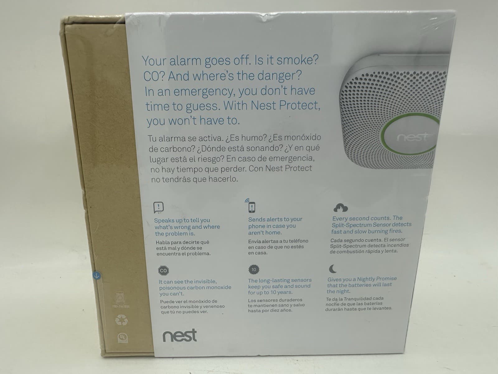 Google Nest Protect Battery Smoke and Carbon Monoxide Alarm 2nd Gen, EXP: 2026 5
