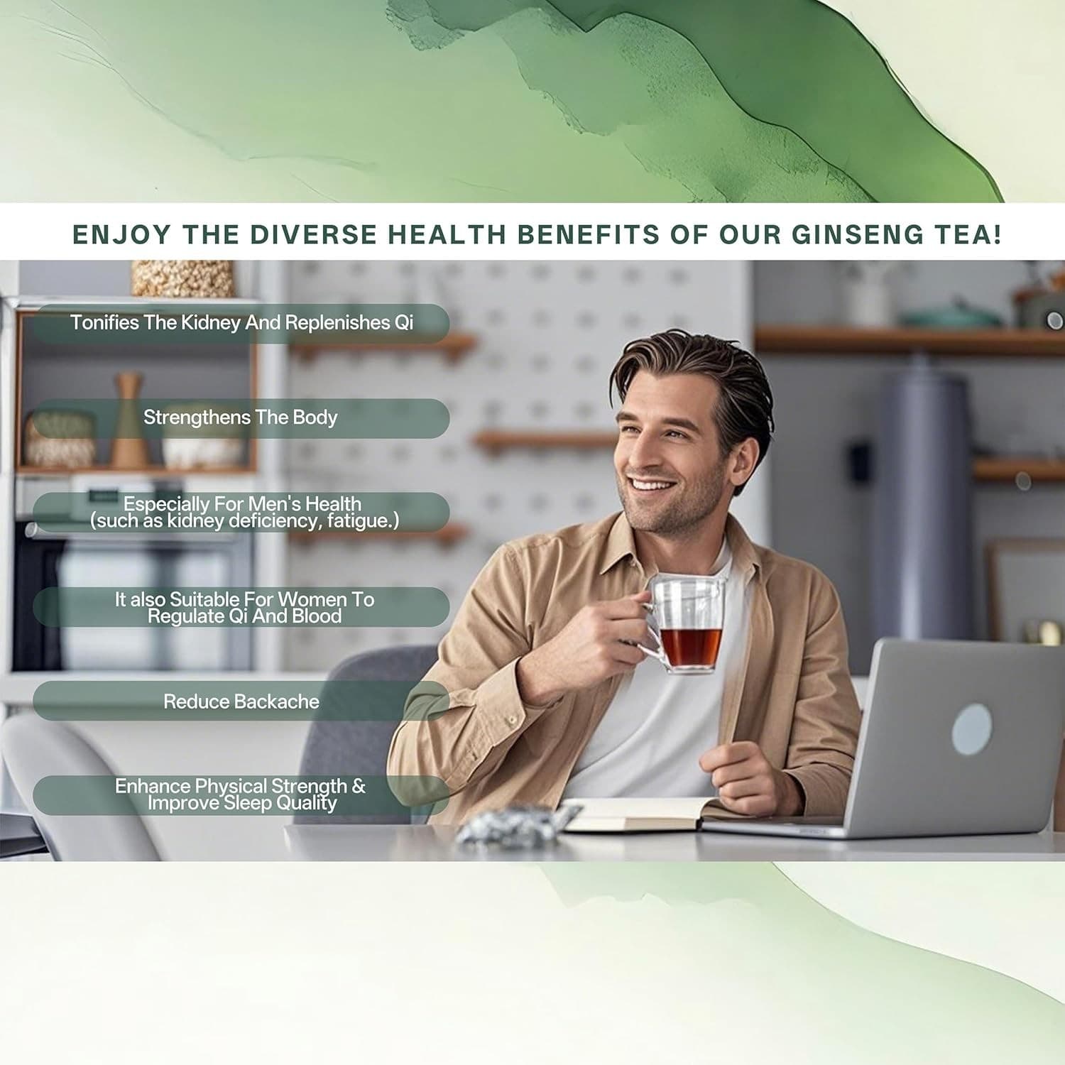 Monbrizz kidney tea formula Ginseng Six treasure tea te divina maca root Goji... 5