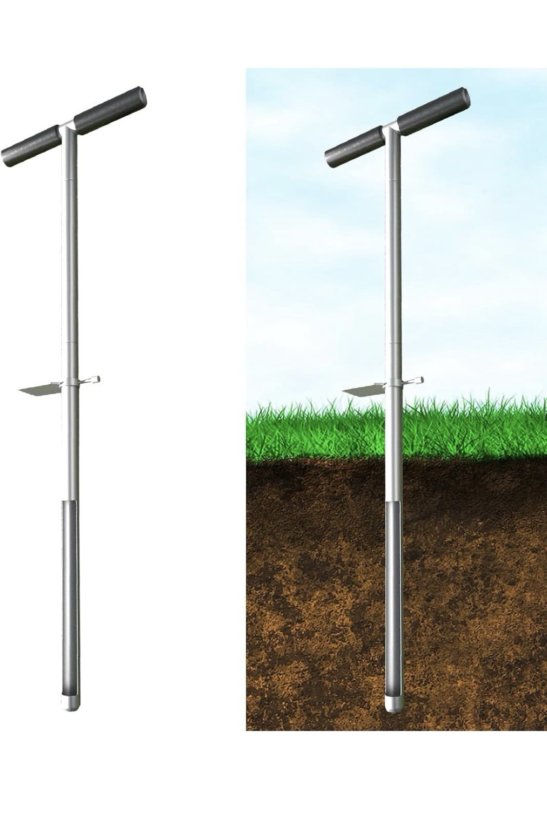 36” Soil Sample Probe Stainless Steel T-Handle Soil Sample Test Kit