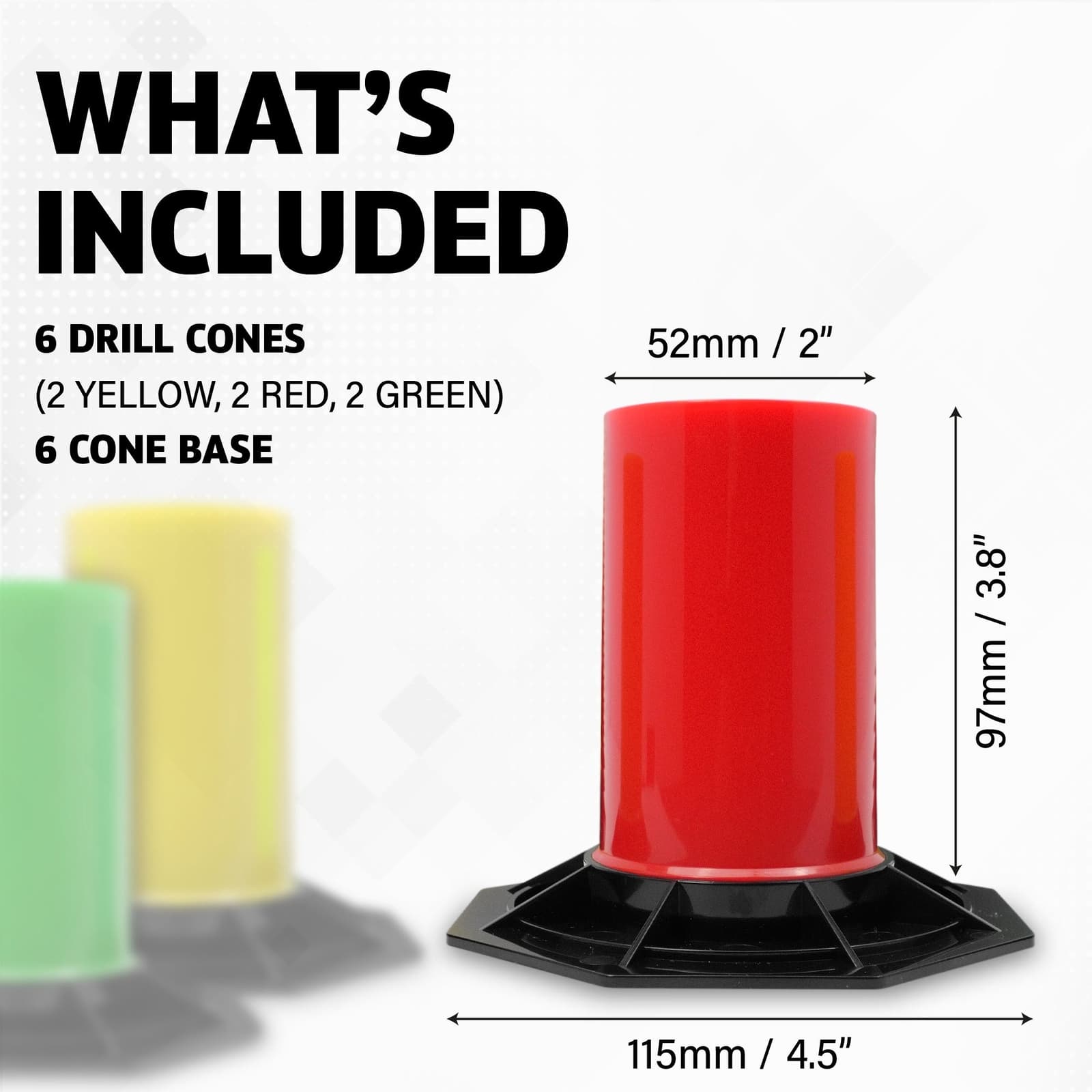 ACE HOCKEY DRILL CONES (6) - LIGHTWEIGHT STICKHANDLING TRAINER 3