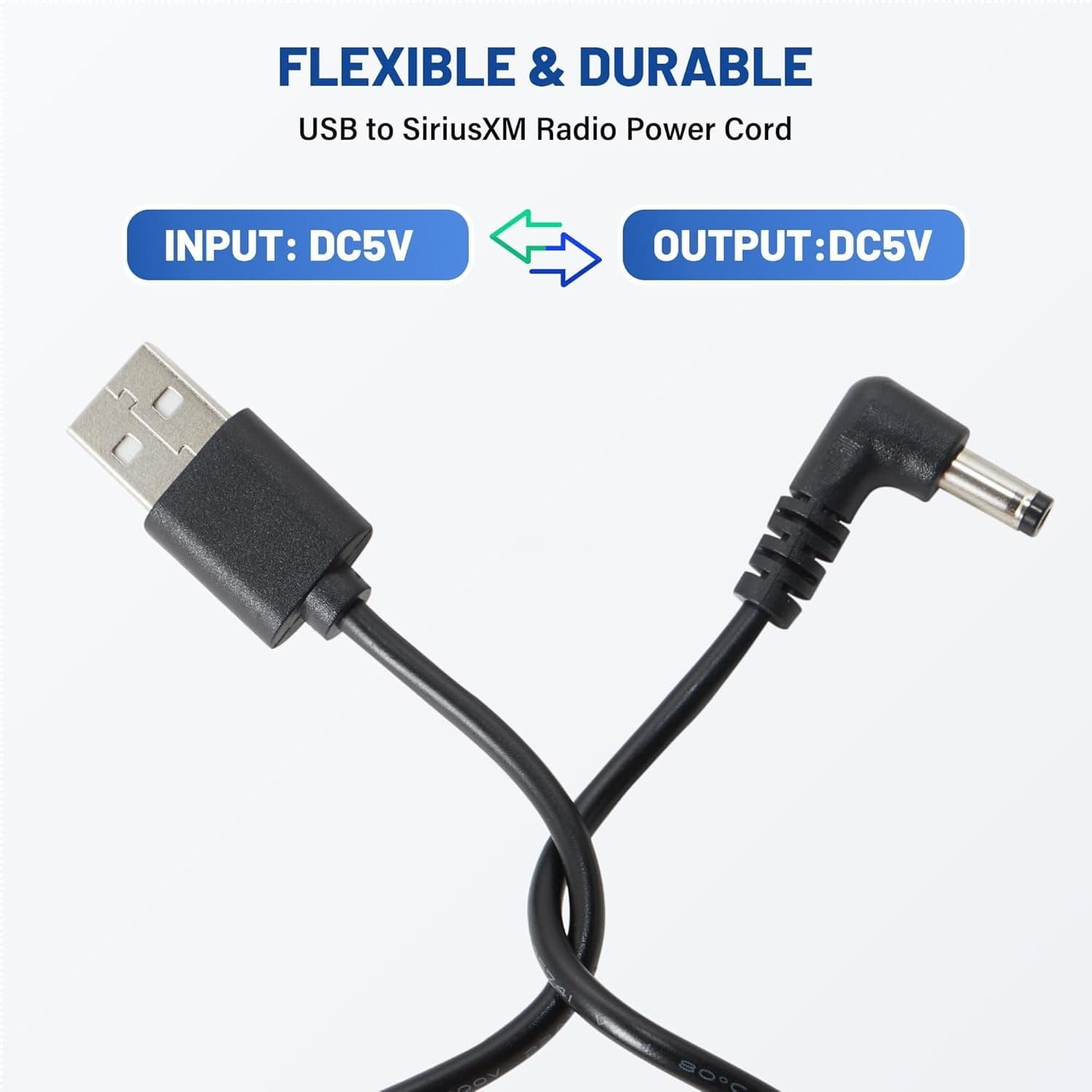 3.2ft USB Charger Power Cable for Sirius XM Radios Receiver onyX onyXEZ onyXPlus 5