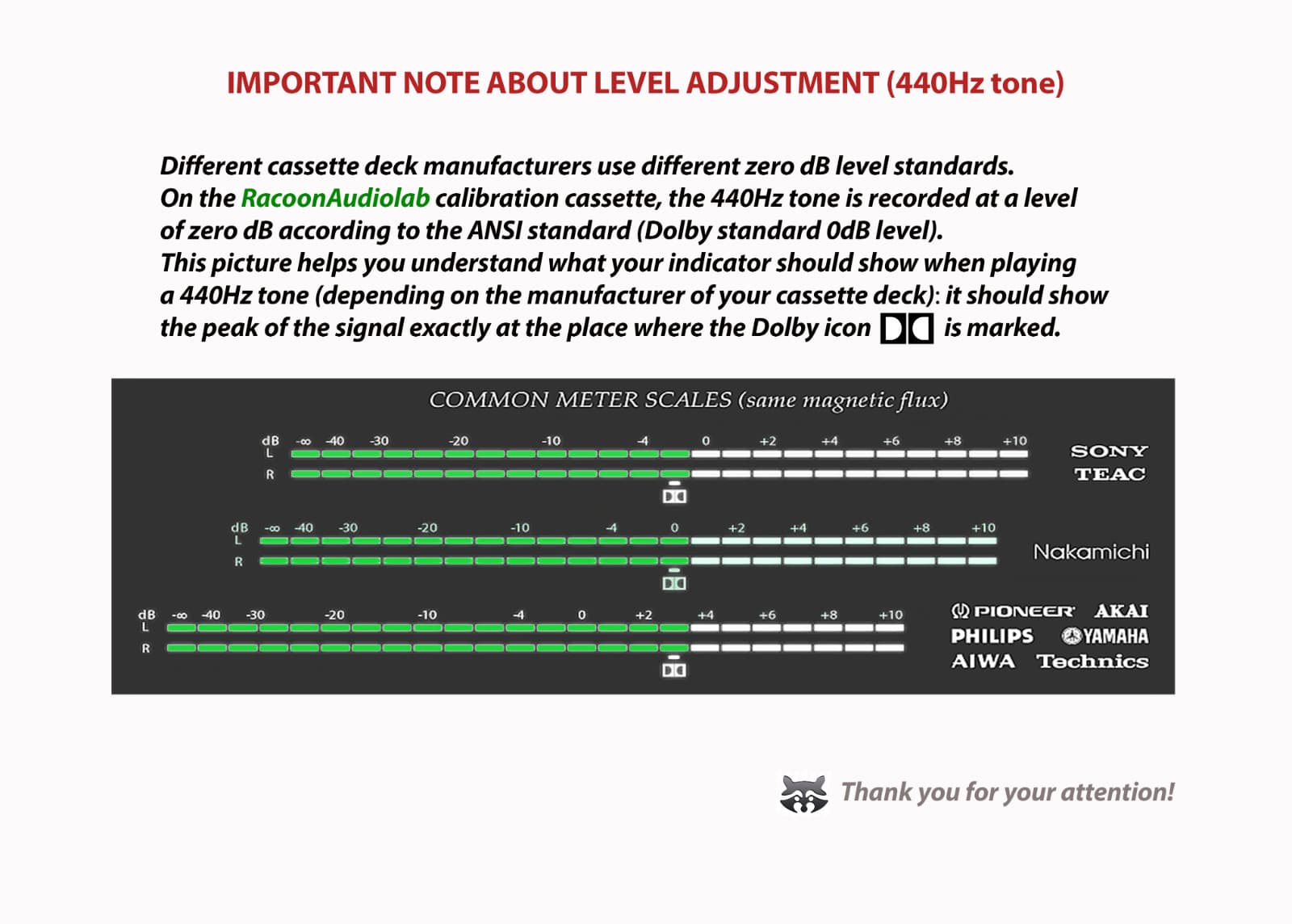 4-in-1 AVX30 Test/Calibration audio cassette tape: L/R, level, speed, azimuth 3
