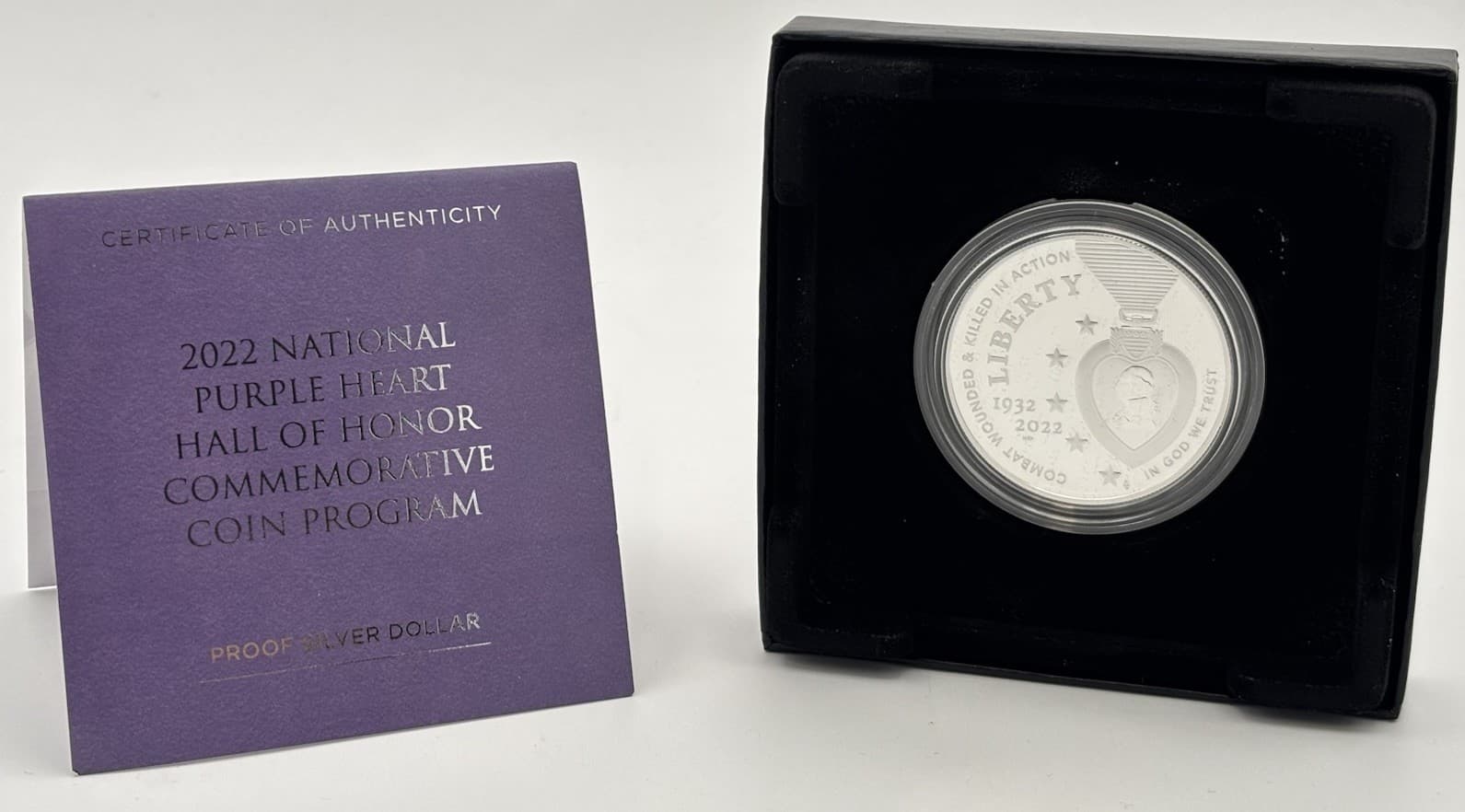 2022 National Purple Heart Hall of Honor Proof  Silver $1 Dollar Coin OGP & COA 4