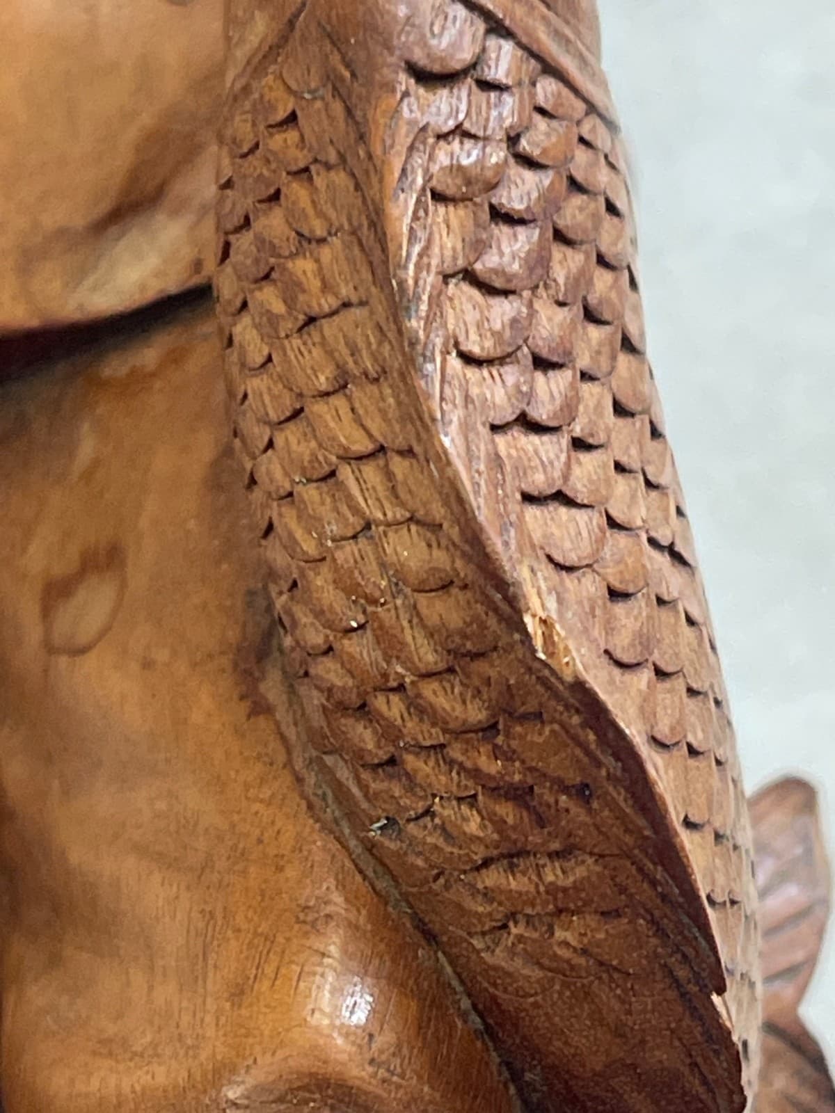 Vintage Hong Kong  Carved Fisherman Figurine 6