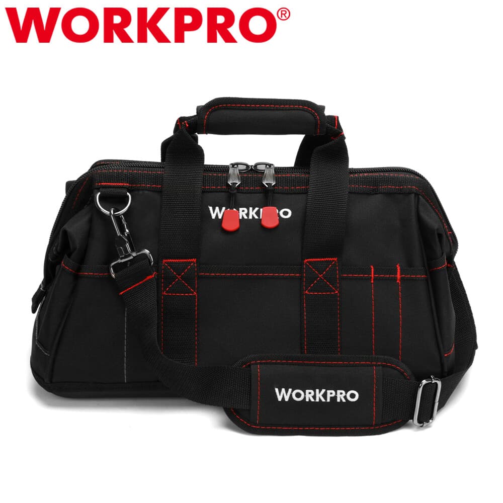 WORKPRO 16-inch Zipper Tool Bag Wide Mouth Heavy Duty Storage Carrying Work Tote