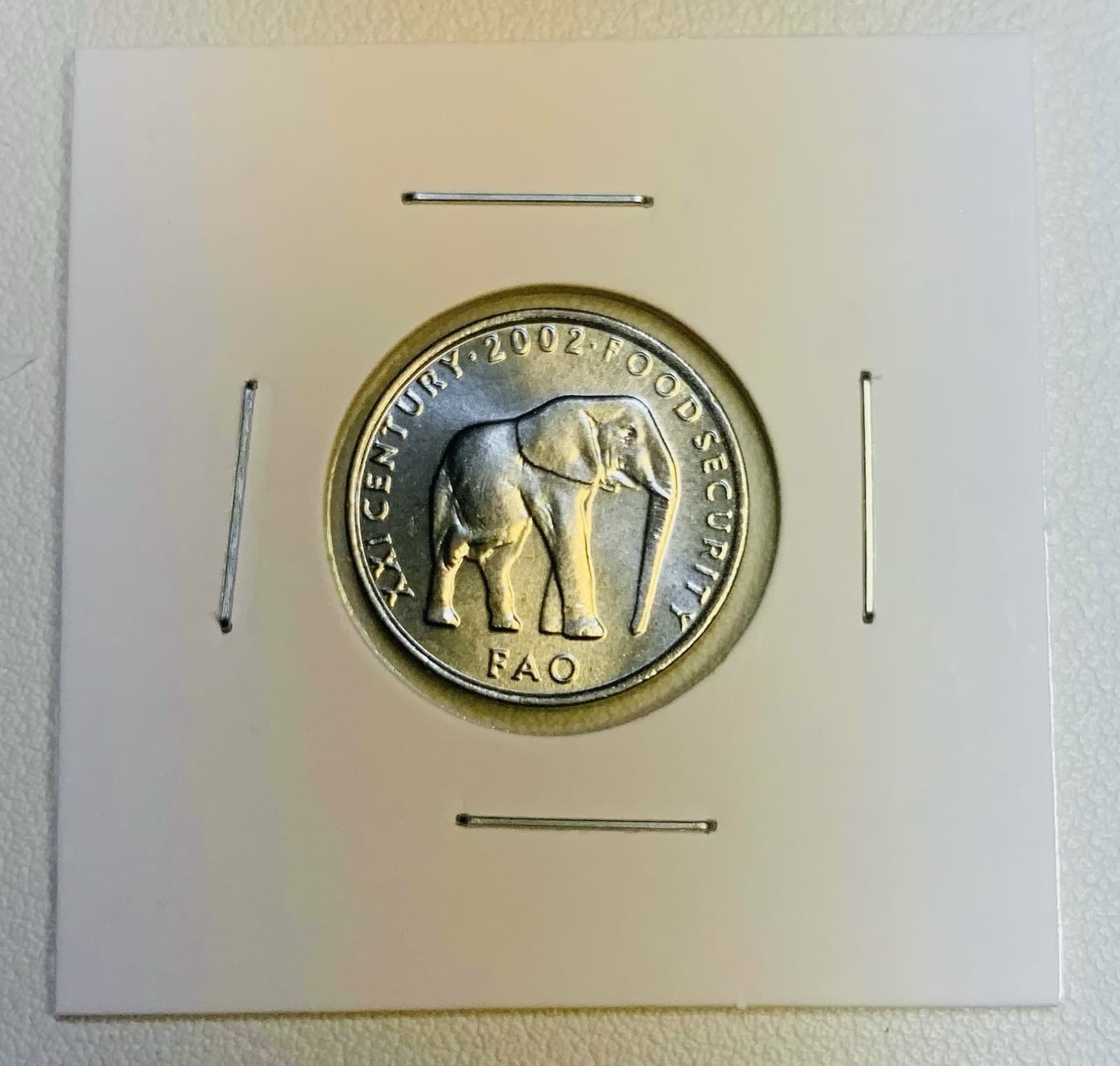 2002 Somalia 5 Shilling Elephant Coin African Wildlife Animal FAO KM#45 3