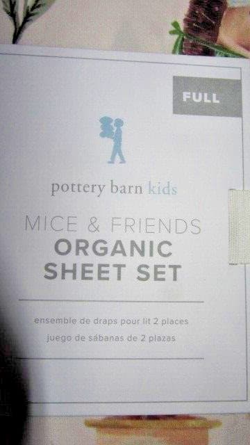 Pottery Barn Kids MICE AND FRIENDS Organic Sheet Set FULL 2