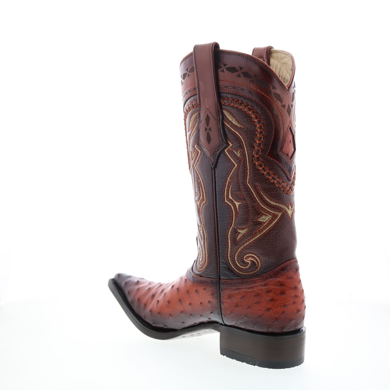 Los Altos 3X Toe Ostrich 9530357 Mens Brown Wide Cowboy Western Boots 6 6