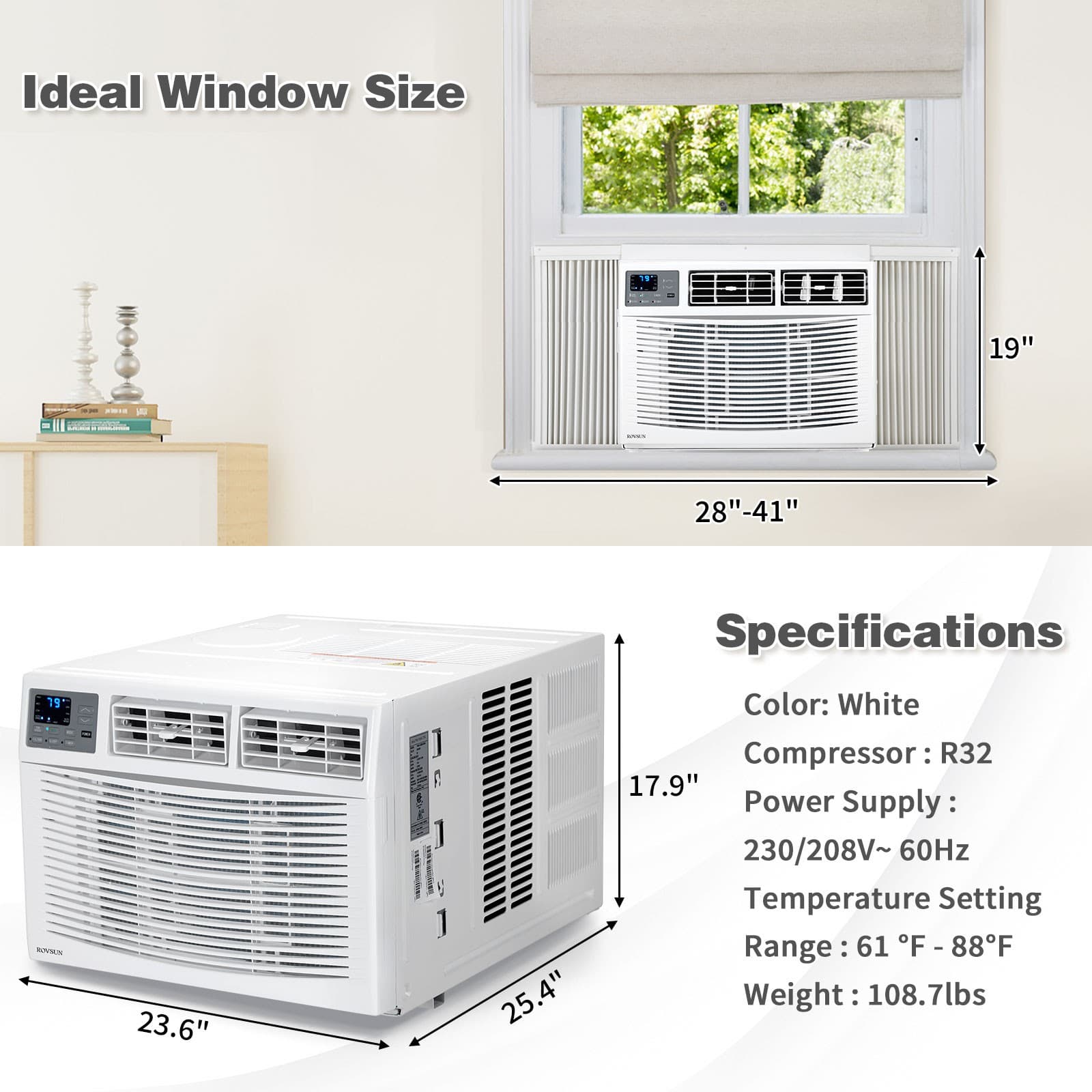 18000 BTU AC Heat and Cool Window Air Conditioner With Wifi and Remote Control 3