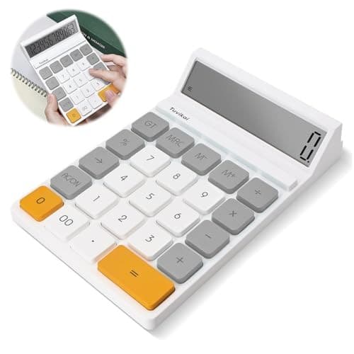 12-Digit LCD Desktop Calculator - Portable Handheld Basic Office Gray 6