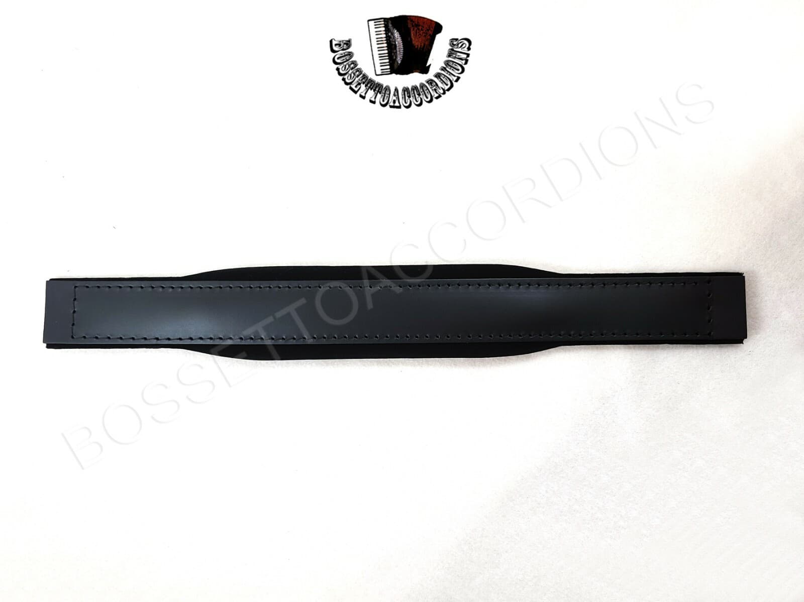 ACCORDION BASS STRAP Top Quality Black Leather / Velvet 400x53 4