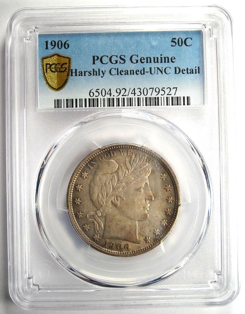 1906 Barber Half Dollar 50C - PCGS Uncirculated Details (MS UNC) - Rare Coin! 2