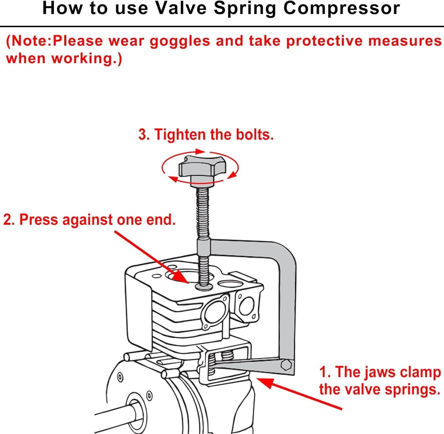 23300 Small Engine Valve Spring Compressor,Two Jaw Sizes,23360 Large Jaw & 23370 4