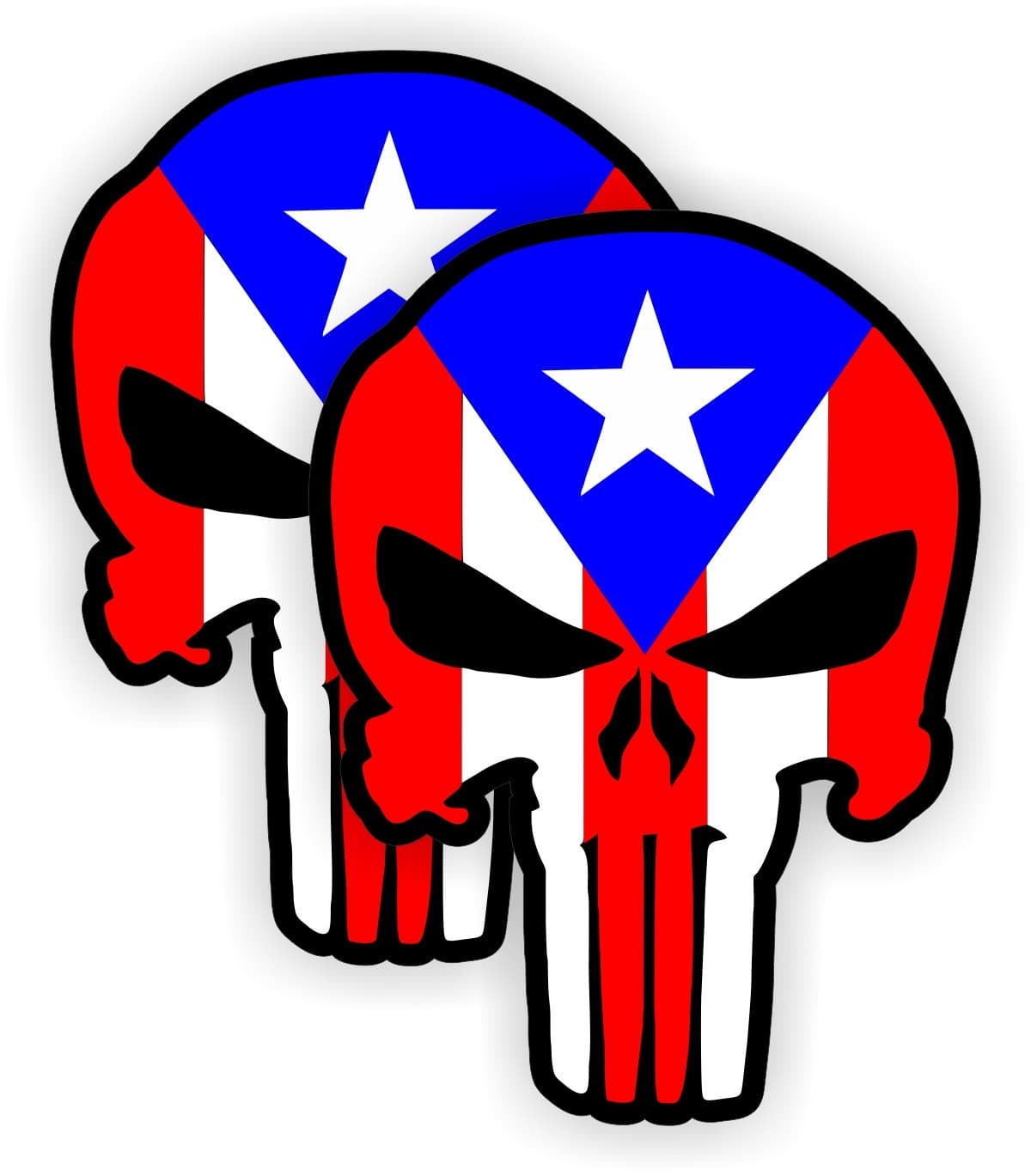 Puerto Rico Punisher Skull Hard Hat Stickers Laborer Foreman Helmet Decals Rican