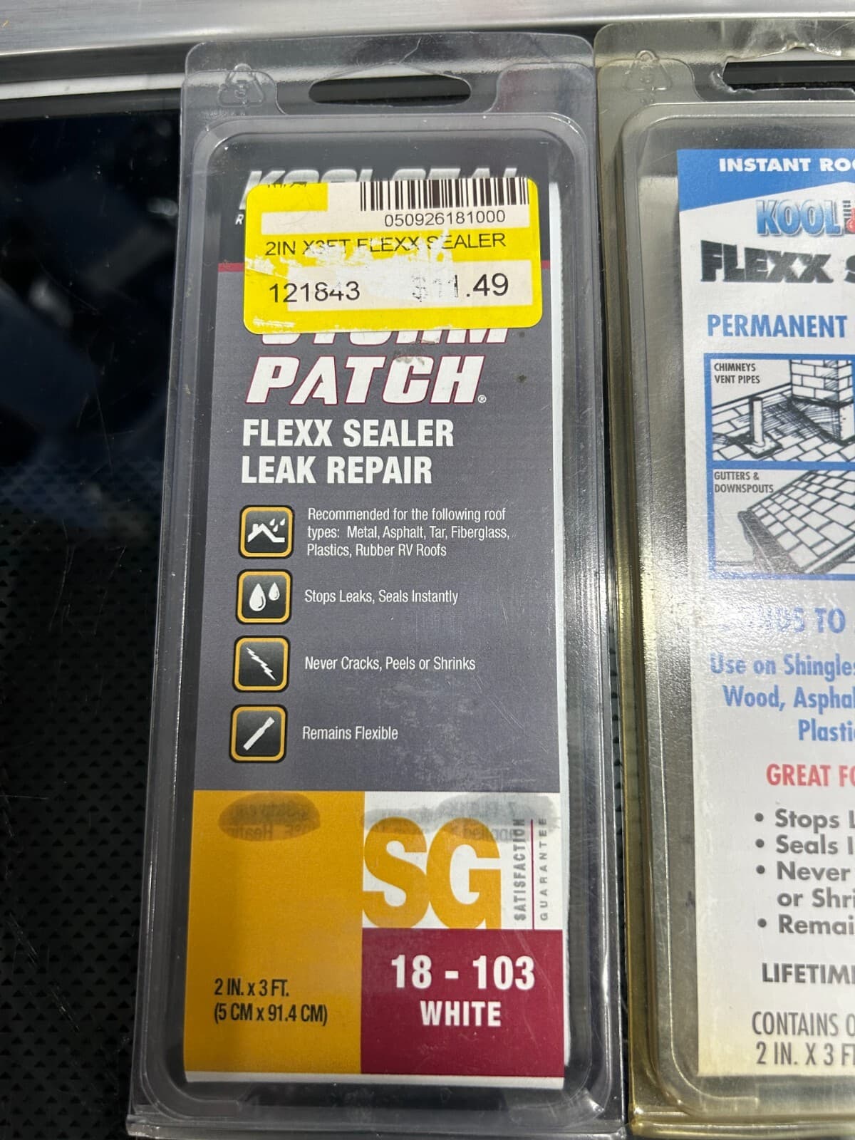 2-pack lot Kool Seal Flexx Storm Patch Leak Instant Roof Repair 18-100 18-103 2