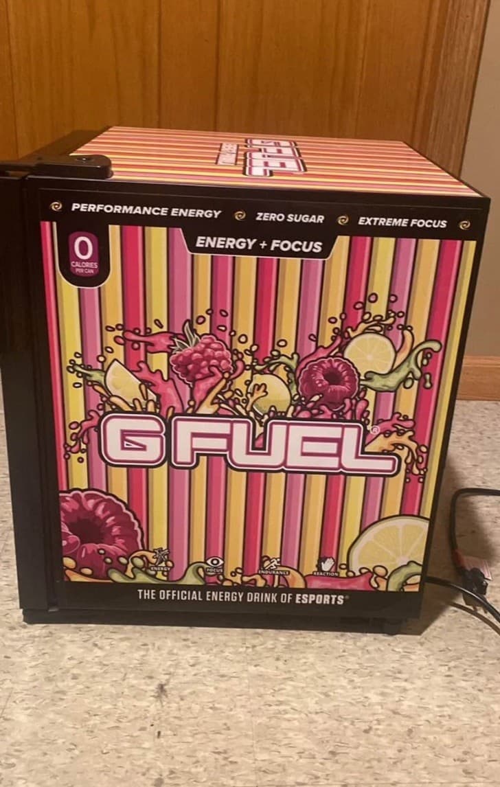 G Fuel Mini Fridge Countertop Cooler Hype Sauce Raspberry Lemonade 4