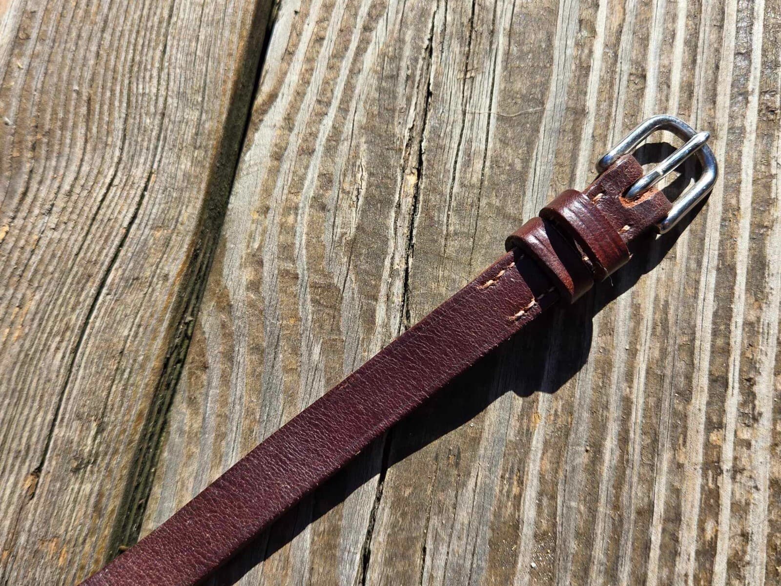 Devoucoux Brown Leather SINGLE Cheekpiece -Bridle Replacement Part - 12" Long 2