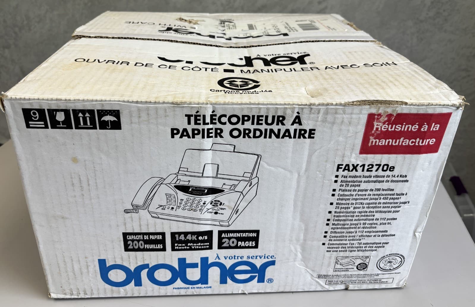 Brother IntelliFAX 1270e Plain Paper Thermal Fax Phone Copier Factory Refurb 5