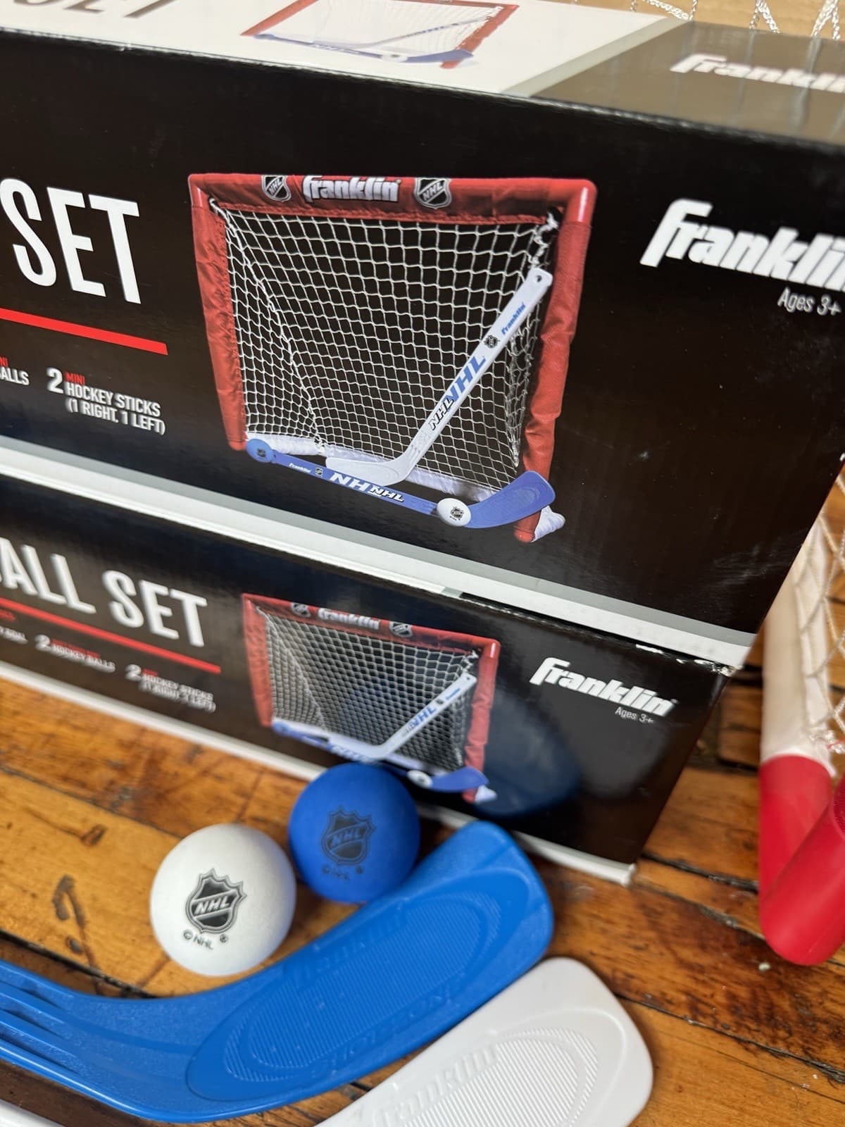 Franklin Sports NHL Kids Mini Hockey Set - 3 Goals, 6 Sticks and 6 Balls New 4