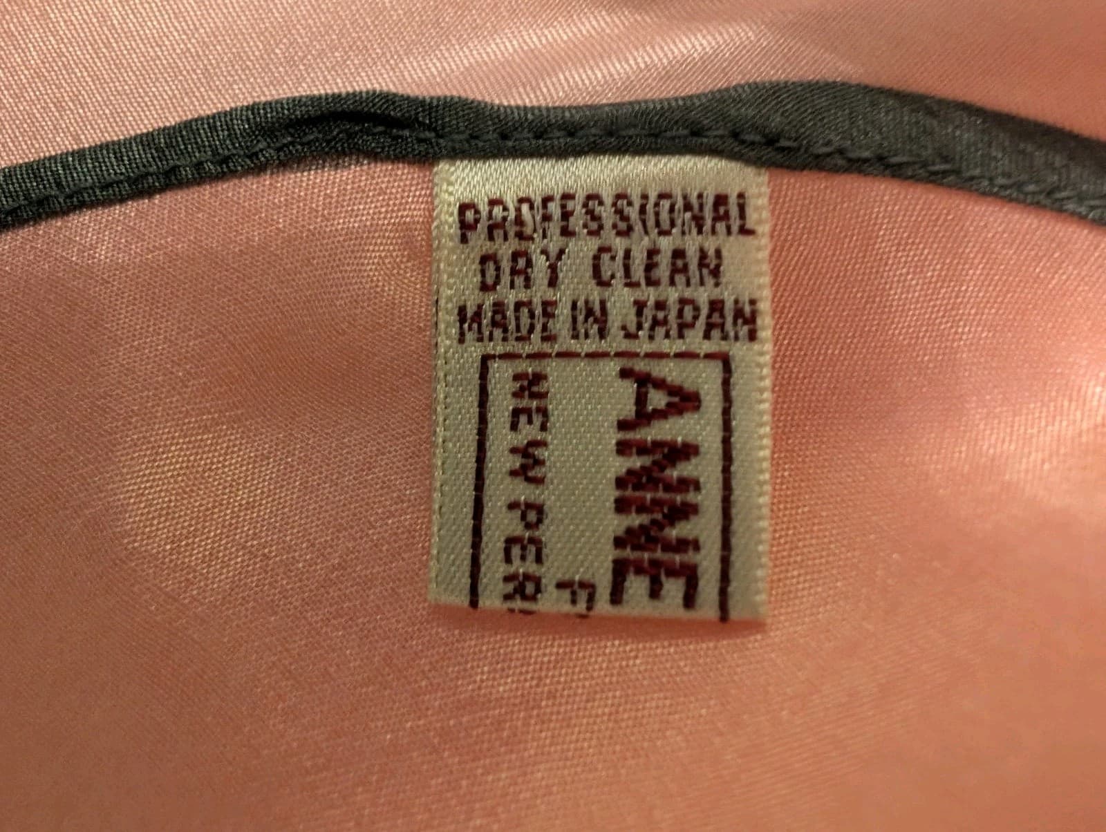 Vintage Anne Klein Baby Pink Gray Edge Pointed Silk Head Or Neck Scarf 66 x 6.5" 4