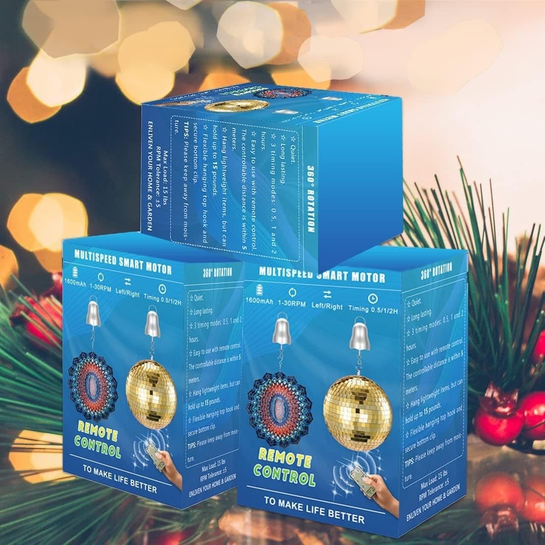 Wind Spinner Motor, 1-30 RPM Disco Ball Motor Battery Operated with Remote, Timi 4