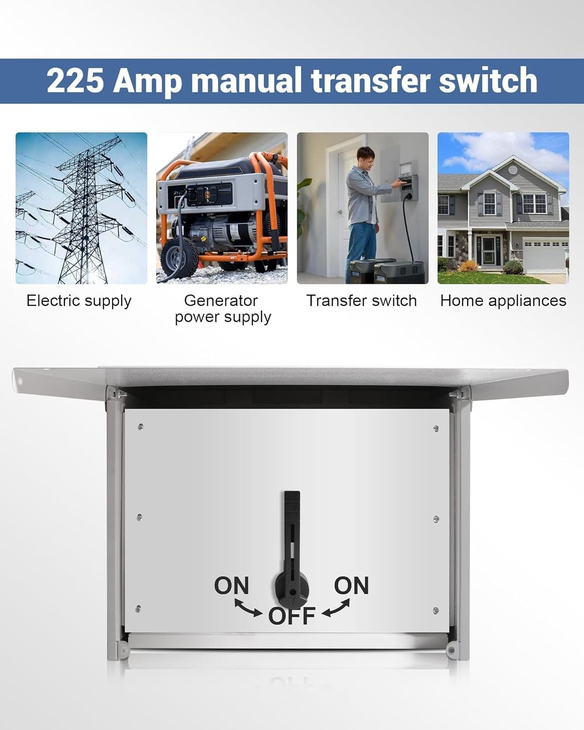 Automatic 225A Generator Transfer Switch, NEMA 3R Standards 2