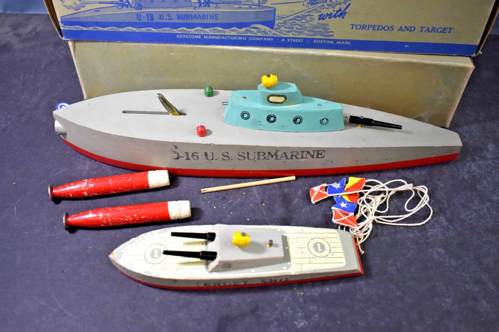 Keystone Action Submarine, Wood, w/ Torpedos & Target, Item 217, 2485453 2
