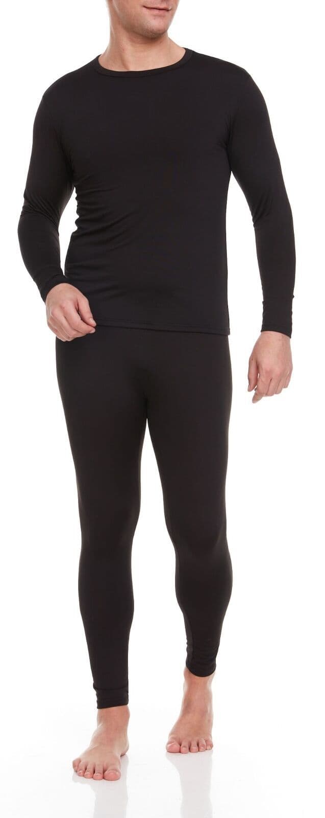 Men Microfiber Fleece Thermal Winter Lined Long Johns Warm Underwear Shirt Pants
