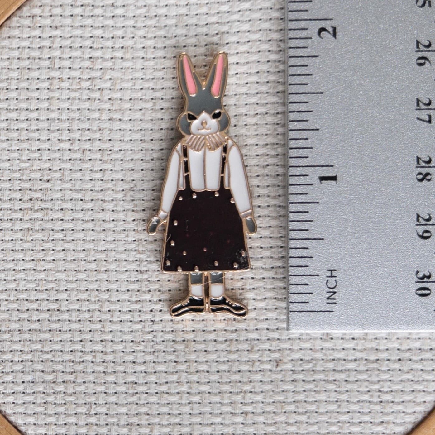 Lady Rabbit Enamel Needle Minder, Fridge Magnet, Magnetic Lapel Pin 2
