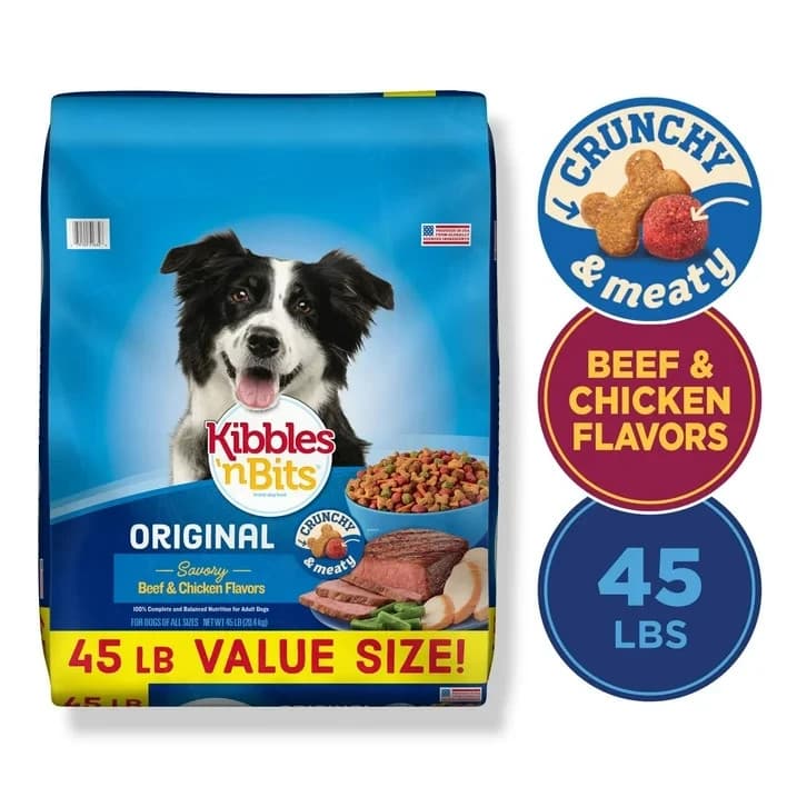 Kibbles 'n Bits Original Savory Beef & Chicken Flavors Dry Dog Food, 45 lb. Bag 2