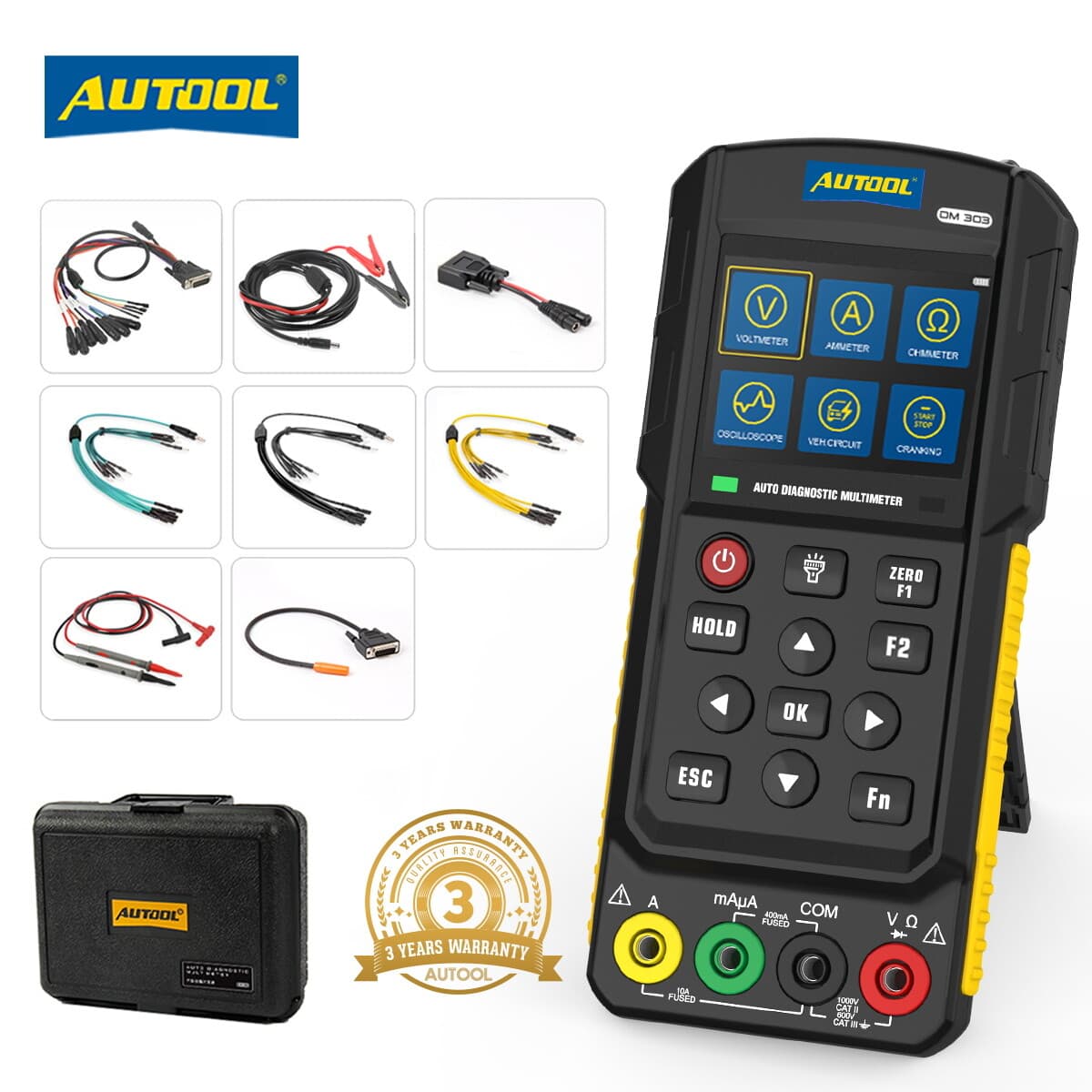 Automotive Diagnostic Multimeter Oscilloscope AC/DC Voltage Amp Ohm K/CAN Tester