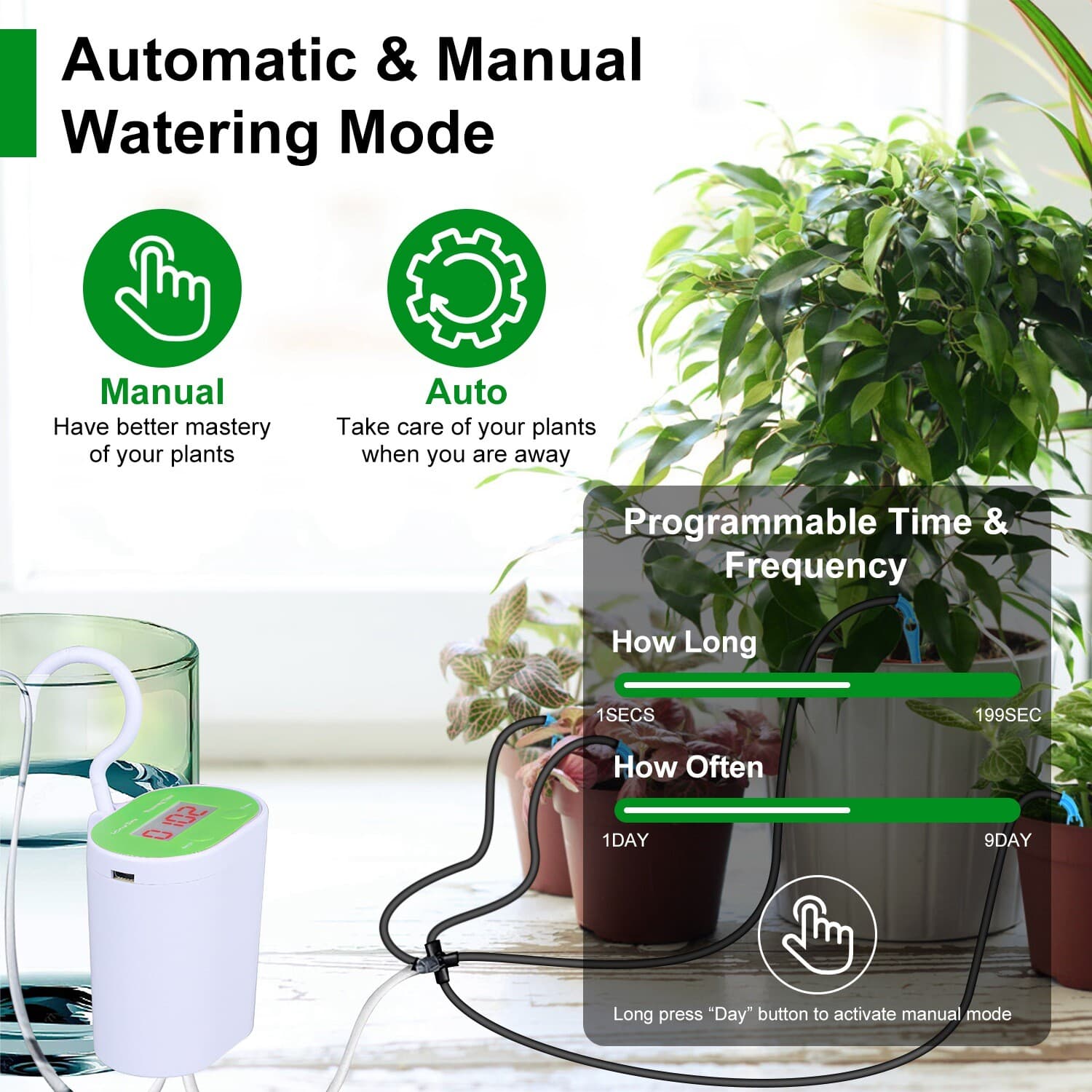 Automatic Drip Irrigation Kit, Houseplants DIY Micro Self Watering System 60 day 4