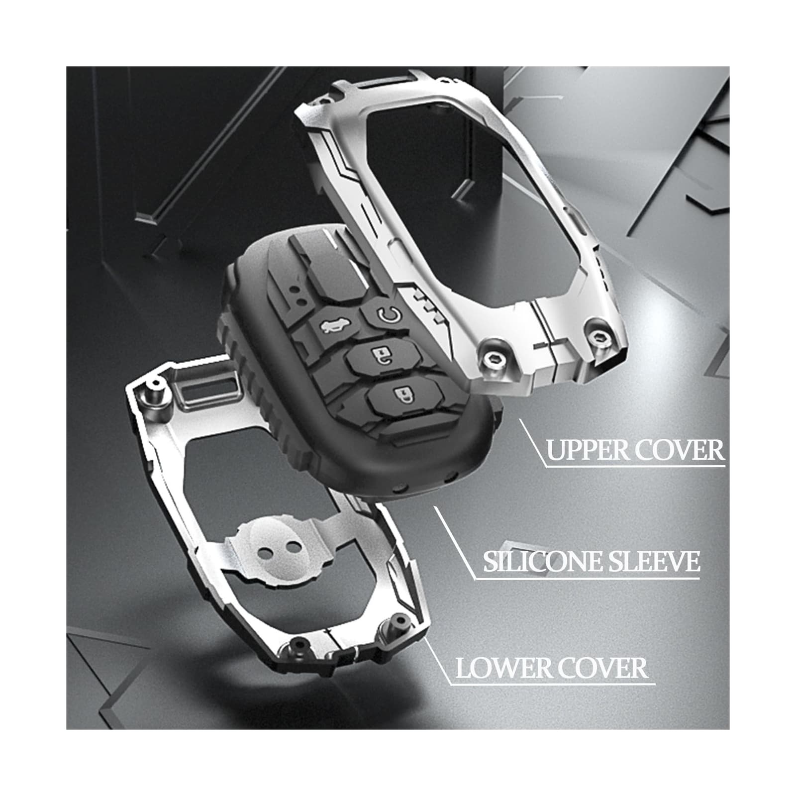 Heavy Metal Key fob Cover for Honda with Keychain,Key fob Case Protection Com... 3