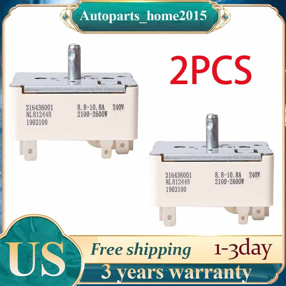 8" Stove Element Burner Surface Control Switch Oven Range AH1145040 316436001 2X