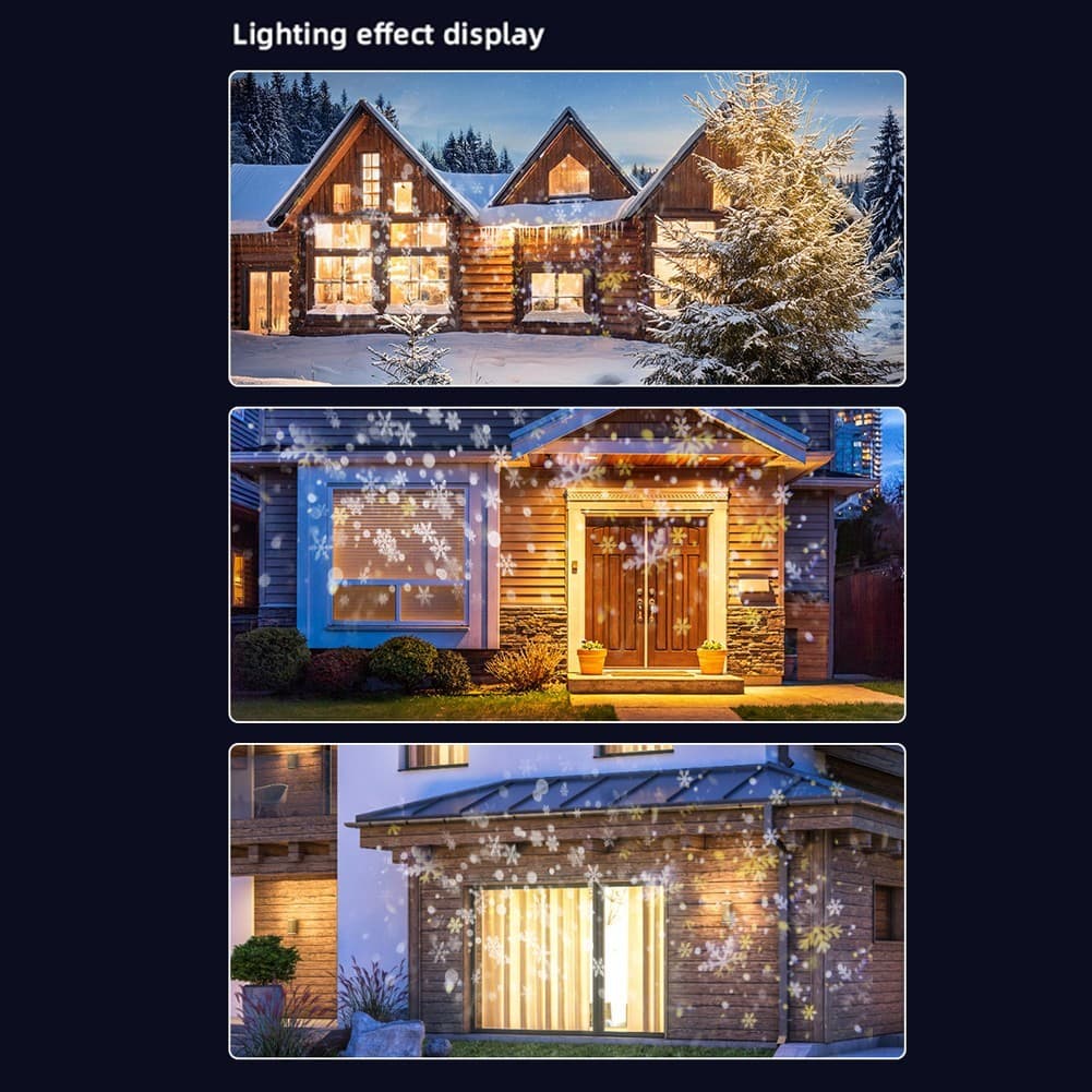 Christmas Snowflake Projector Indoor LED Moving Snowfall Show Lights Landscape 3