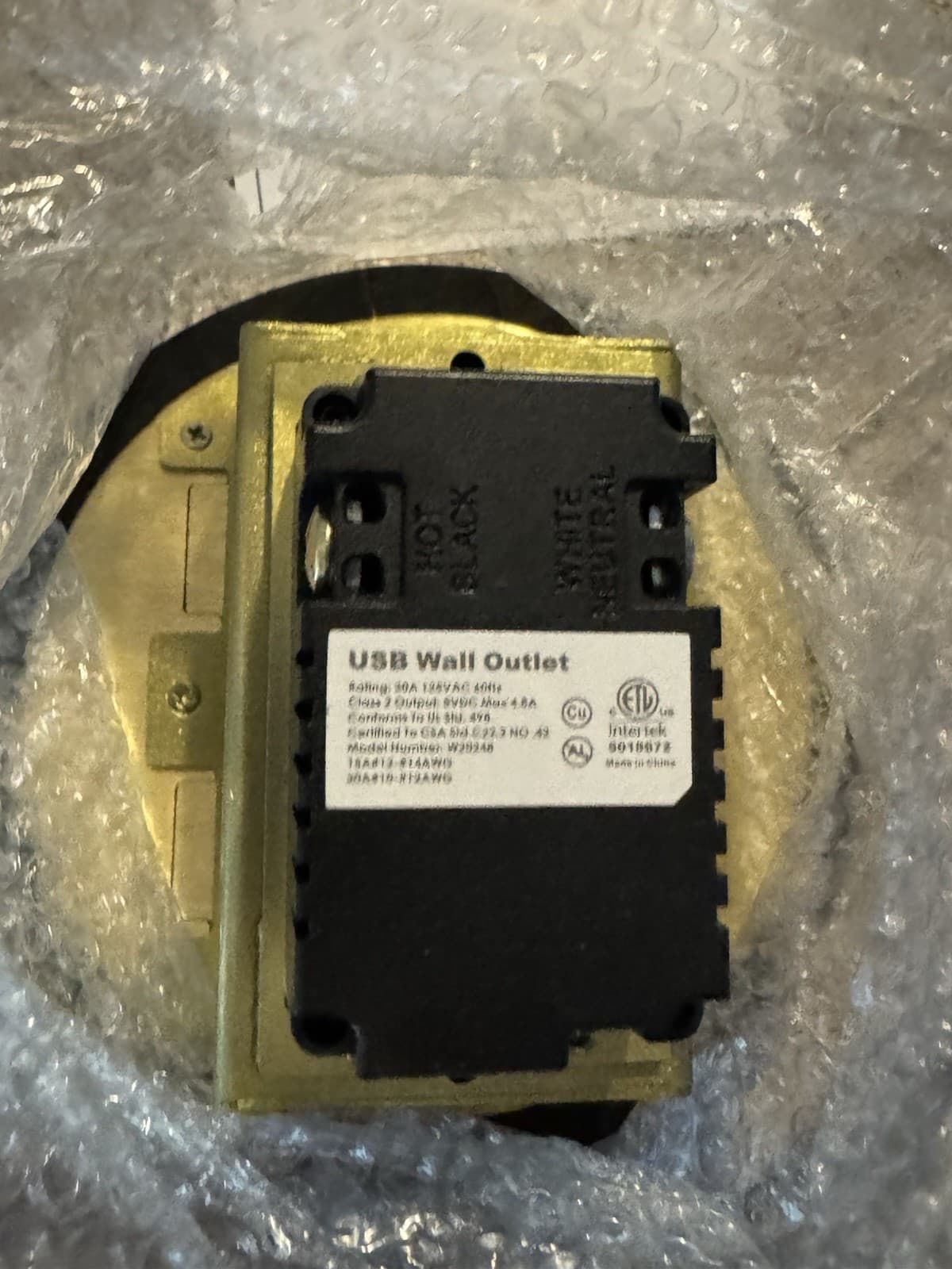 Kanayu Gold Recessed Floor Outlet 3.98"x3.66"x3.15" 1-Gang with 4.8a USB Char... 6