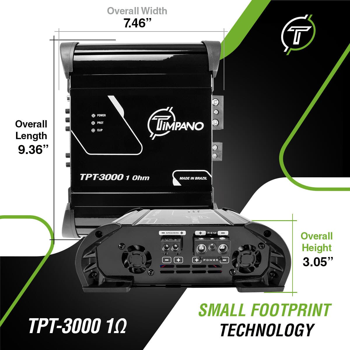 Timpano 3000 Watts Car Audio Amplifier Full Range TPT-3000 1 Ohm 3K Amp by PRV 4